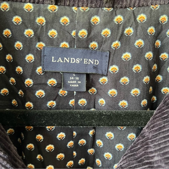 Land’s End Women's Purple Corduroy Blazer Jacket with elbow patches size 14-16 - Picture 5 of 11